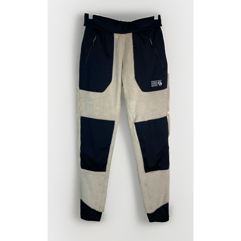 Mountain Hardwear Women's S Cream Black Polartec High Loft Fleece Jogger Pants